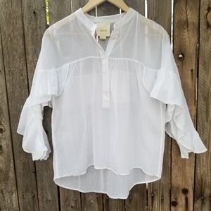 Anthropologie  Maeve  white blouse size small
